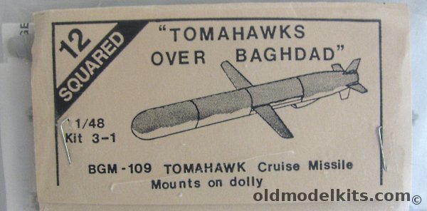 12 Squared 1/72 BGM-109 Tomahawk Cruise Missile 'Tomahawks over Baghdad' Issue With Case Metal Iraq Base - Bagged, 3-1 plastic model kit